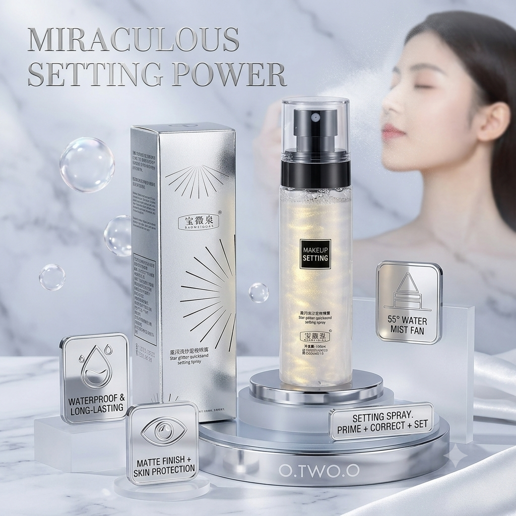 Star Glitter Quicksand Makeup Setting Spray - 100ml Matte Finish & Long-Lasting Mist