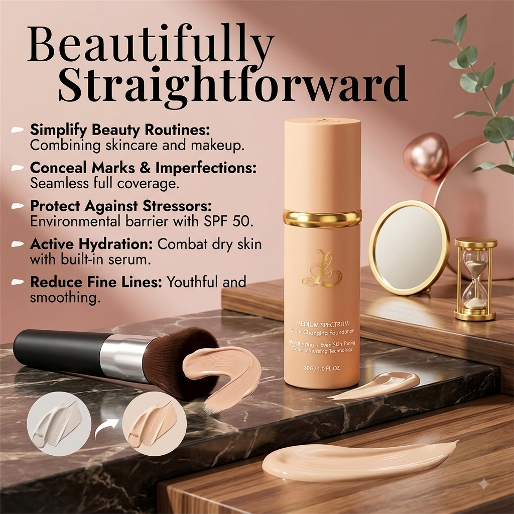 AirBrush™ Color Changing Foundation – Flawless Tone Mimicking & Hydrating Makeup (30g)