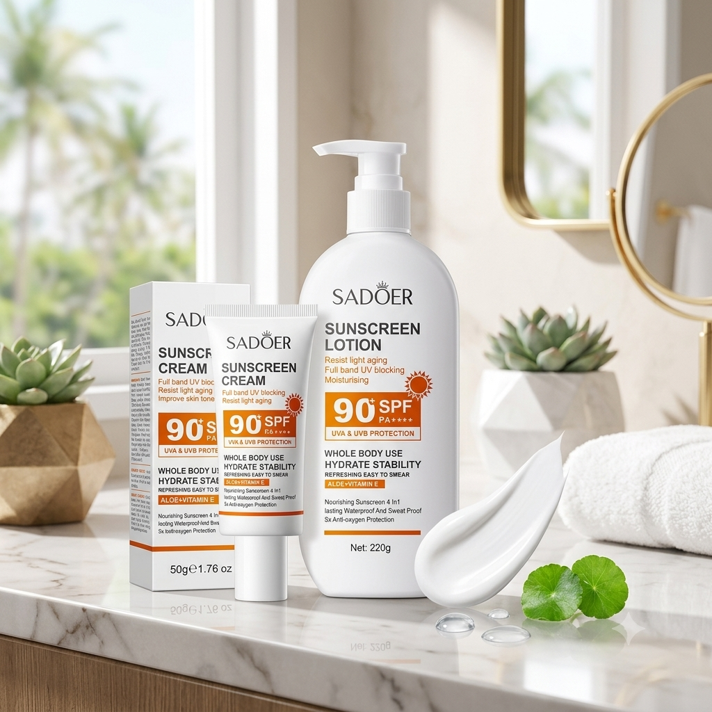 SADOER SPF 90+ High Protection Sunscreen Lotion with Aloe & Vitamin