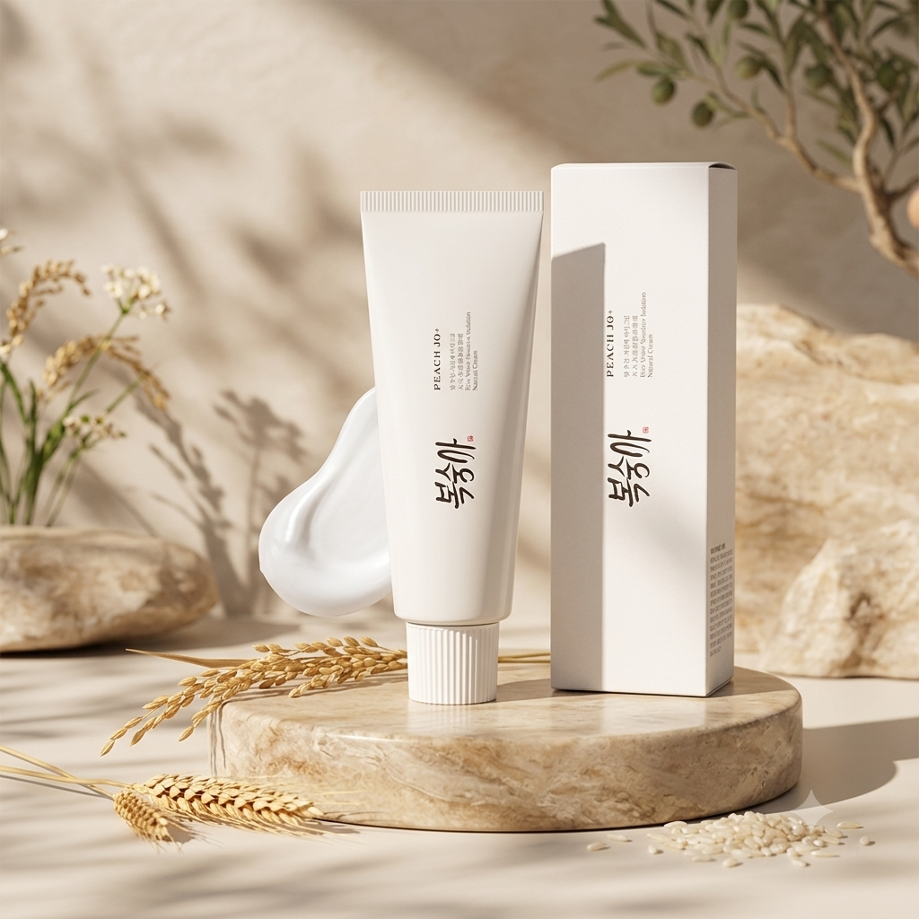 PEACH JO+ Rice Water Sensitive Isolation Tone-Up Cream – Hydrating Primer & Essence Cream for Brightening & Redness Relief