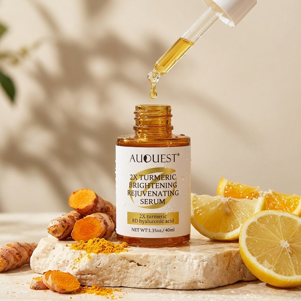 AUQUEST 2X Turmeric Brightening & Rejuvenating Serum – Dark Spot Corrector with 8D Hyaluronic Acid & Vitamin C (40ml)