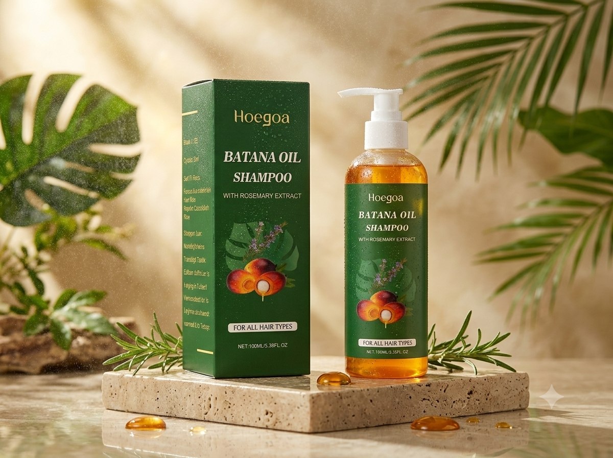 Hoegoa Batana Oil & Rosemary Hair Growth Shampoo (100ml) – Deep Hydration, Anti-Frizz & Root Strengthening Cleanser