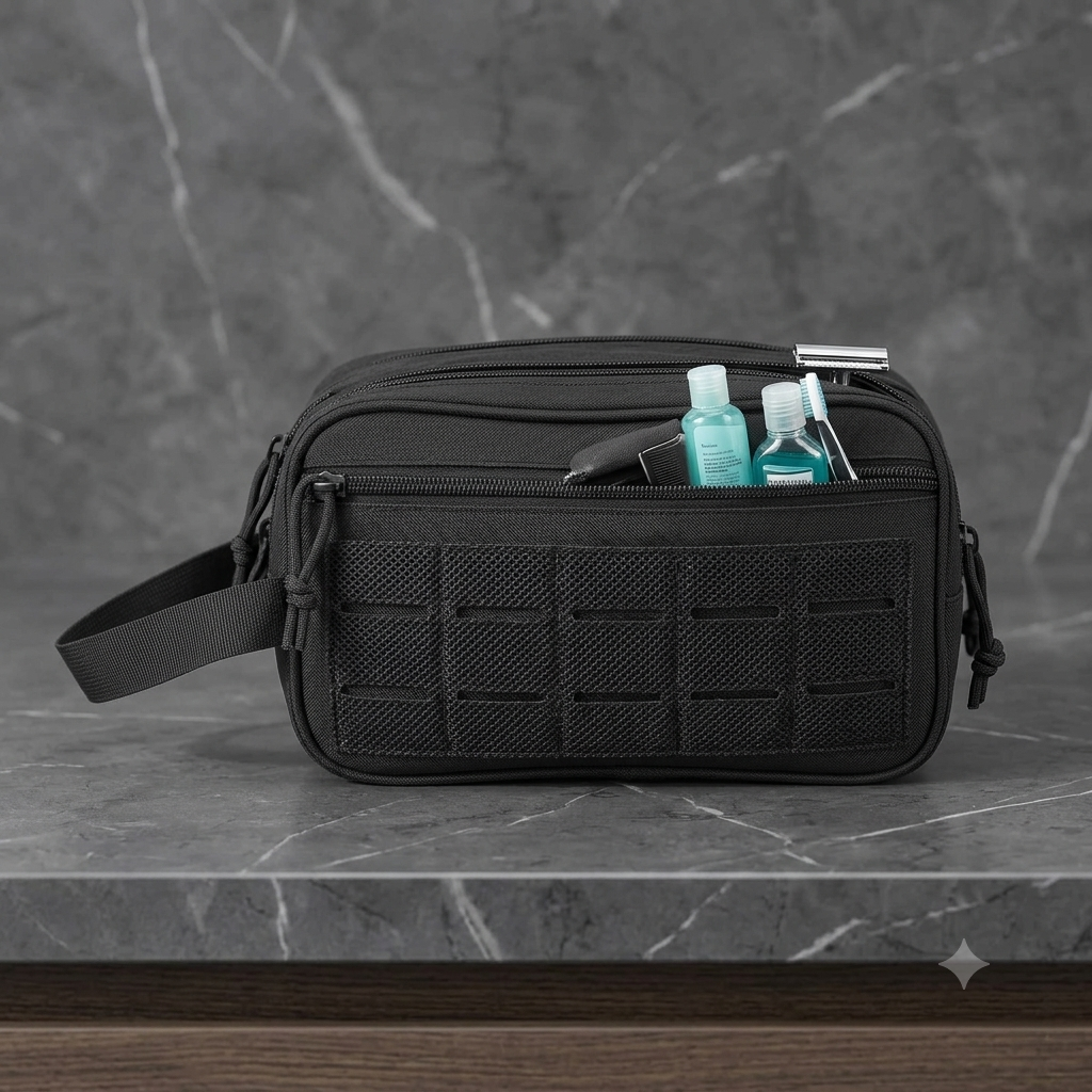 Tactical Travel Toiletry Bag – Water-Resistant MOLLE Dop Kit with Wet & Dry Separation