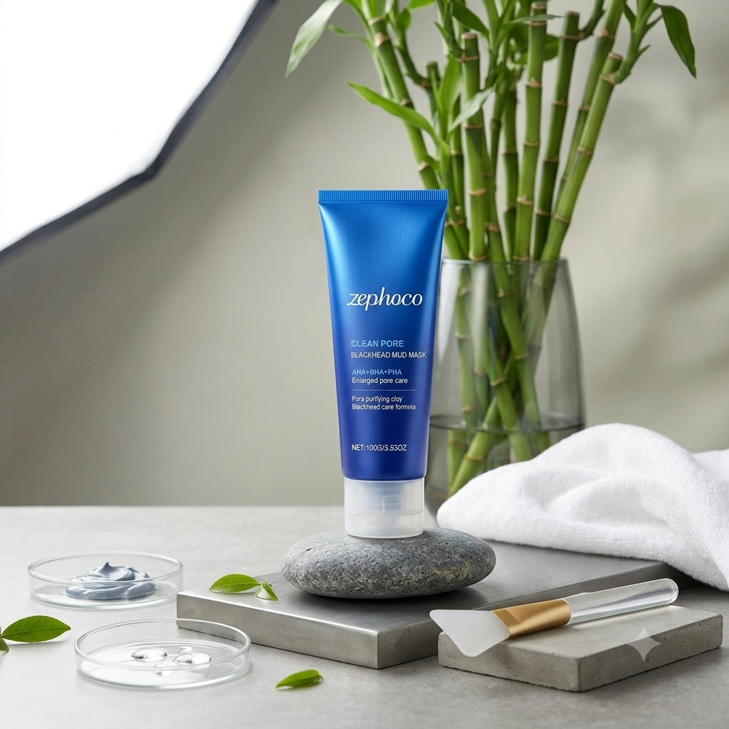 ZEPHOCO Clean Pore Blackhead Mud Mask with AHA+BHA+PHA (100g)