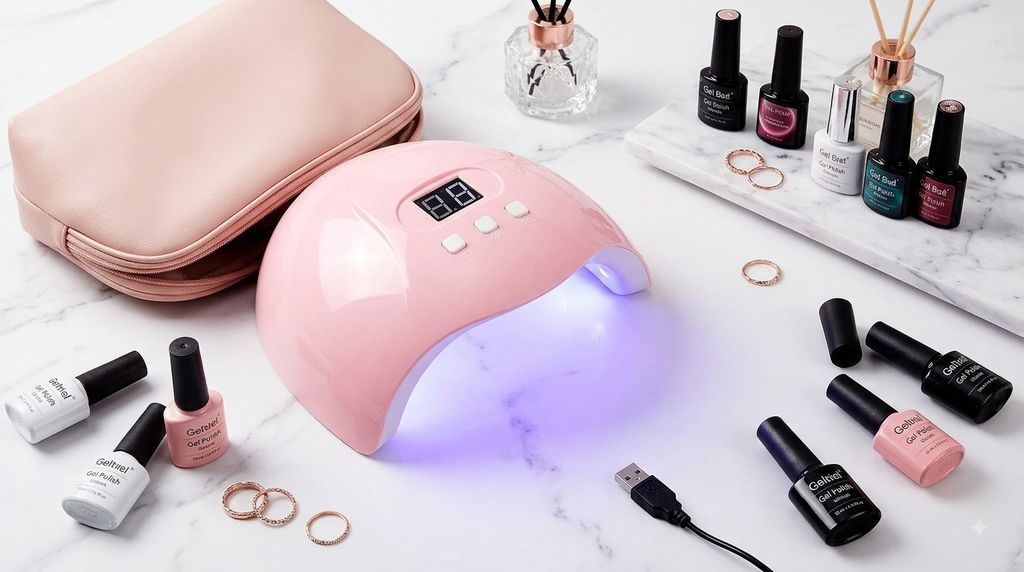 Professional 54W / 36W Pink UV LED Nail Lamp - Portable USB Phototherapy Machine for Gel Polish with HD Digital Timer