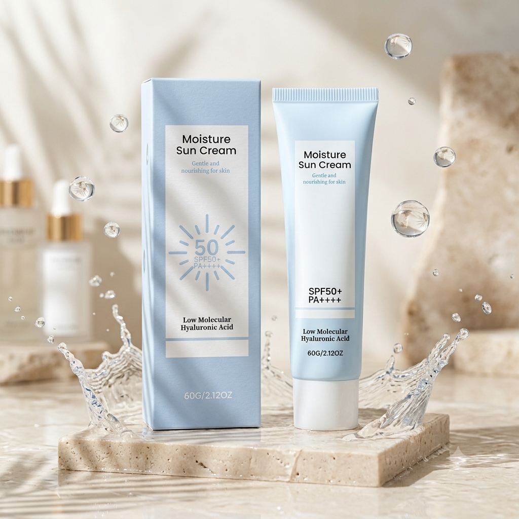 Low Molecular Hyaluronic Acid Moisture Sun Cream SPF50+ PA++++ (60g) – Hydrating Daily Sunscreen with Zero White Cast