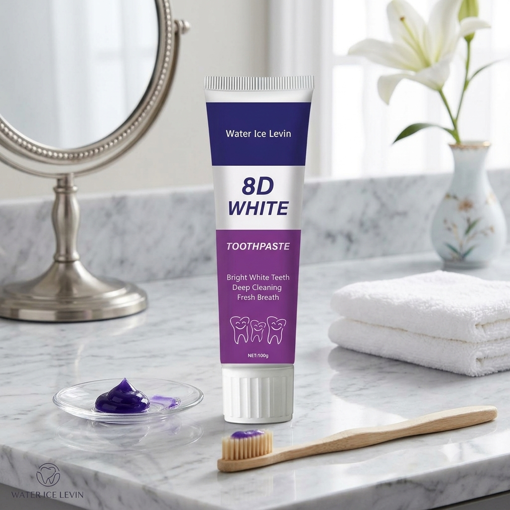8D White™ Purple Color Corrector Toothpaste – Instant Teeth Whitening & Deep Stain Removal (100g)