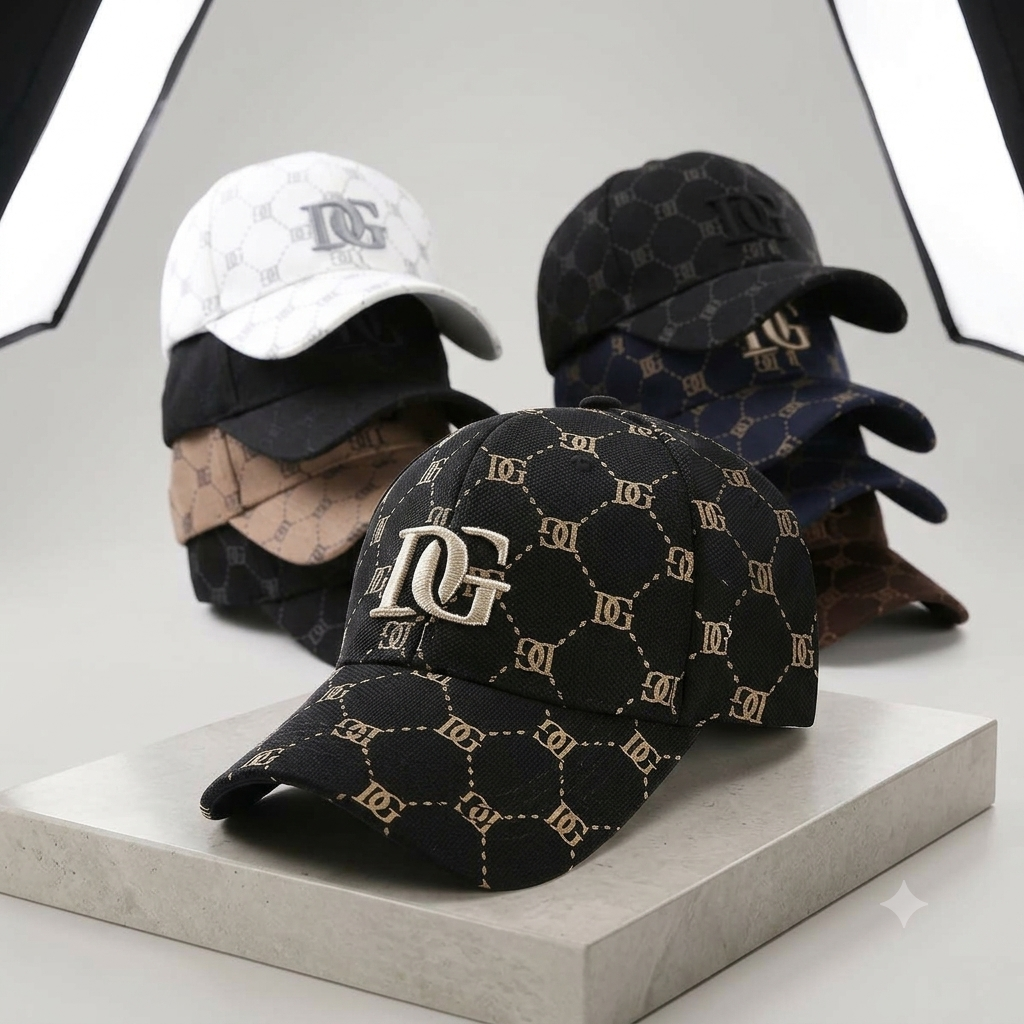 Luxury Monogram Jacquard Baseball Cap – 3D Embroidered Initial Sun Hat