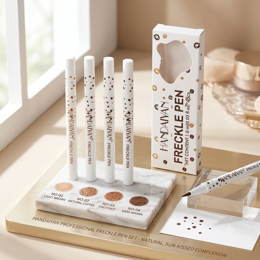 HANDAIYAN 4pc Natural Freckle Pen Set – Long-Lasting Waterproof Sun-Kissed Makeup Pens