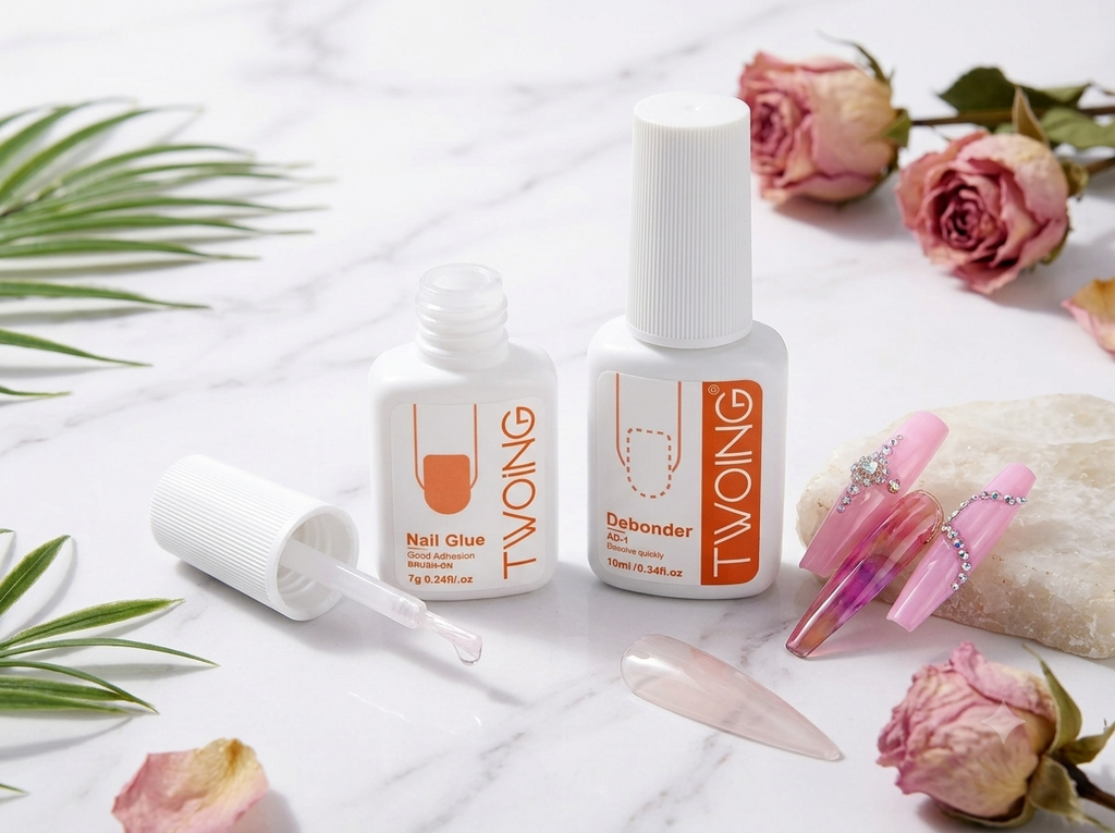 TWOING Brush-On Nail Glue | Glue & Debonder Set Option