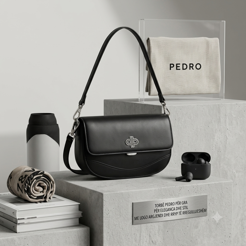 PEDRO Leather Shoulder Bag for Women – Minimalist Flap Crossbody Bag & Underarm Clutch Purse