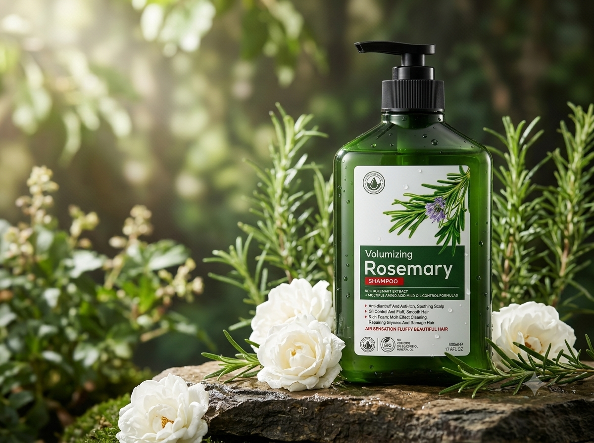 Volumizing Rosemary Anti-Dandruff & Oil Control Shampoo (500ml / 17.6 fl. oz) – Fluffy Hair, Anti-Itch & Scalp Soothing Cleanser
