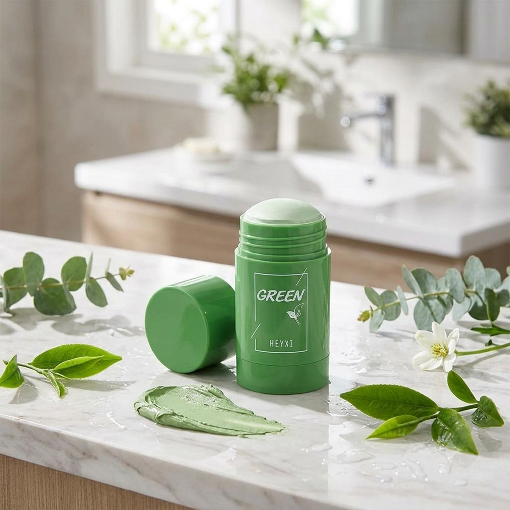 Green Tea Purifying Clay Mask Stick – Deep Cleansing Pore Minimizer & Blackhead Remover for Oily Skin