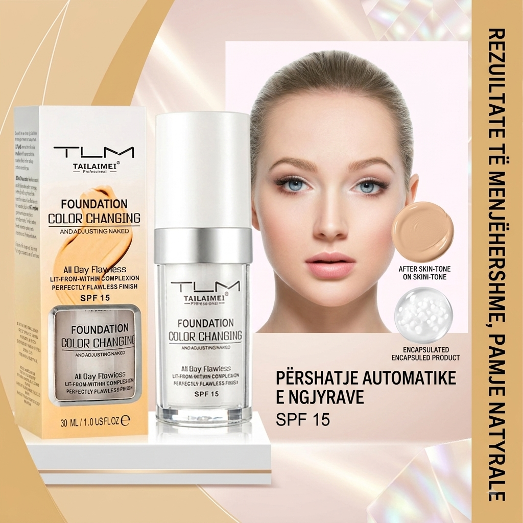 Color Changing Foundation – Flawless Shade Adjusting Naked Liquid Makeup (SPF 15)