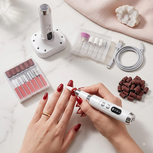 15,000 RPM Rechargeable Nail Drill Kit with 12 Bits