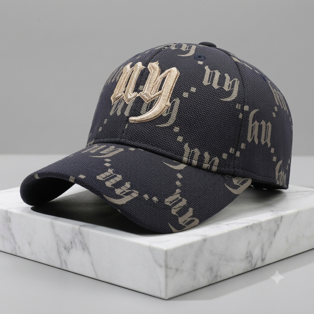Luxury Monogram Embroidered Baseball Cap – Unisex Gothic Lettering Streetwear Dad Hat