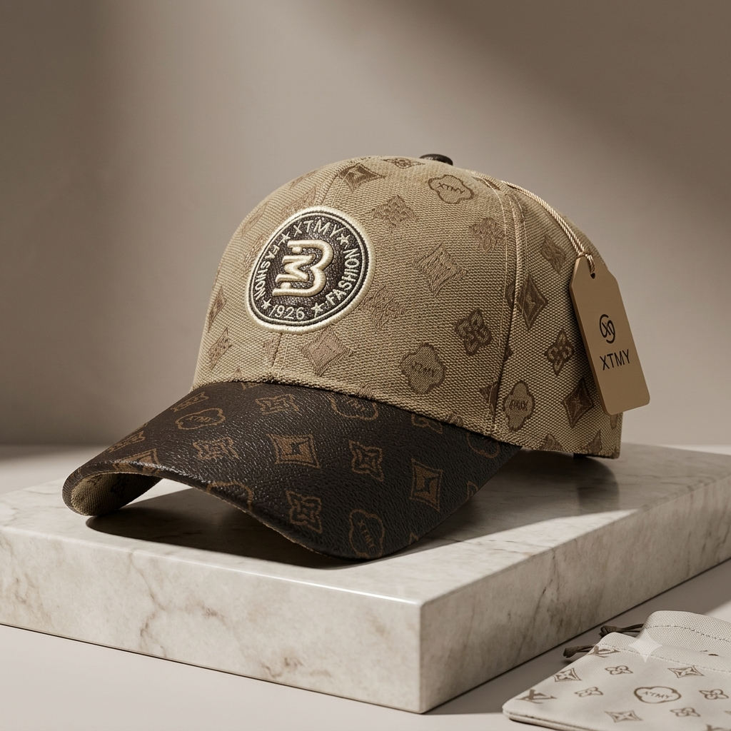Luxury Monogram Patch Baseball Cap – Unisex Two-Tone Designer Streetwear Hat