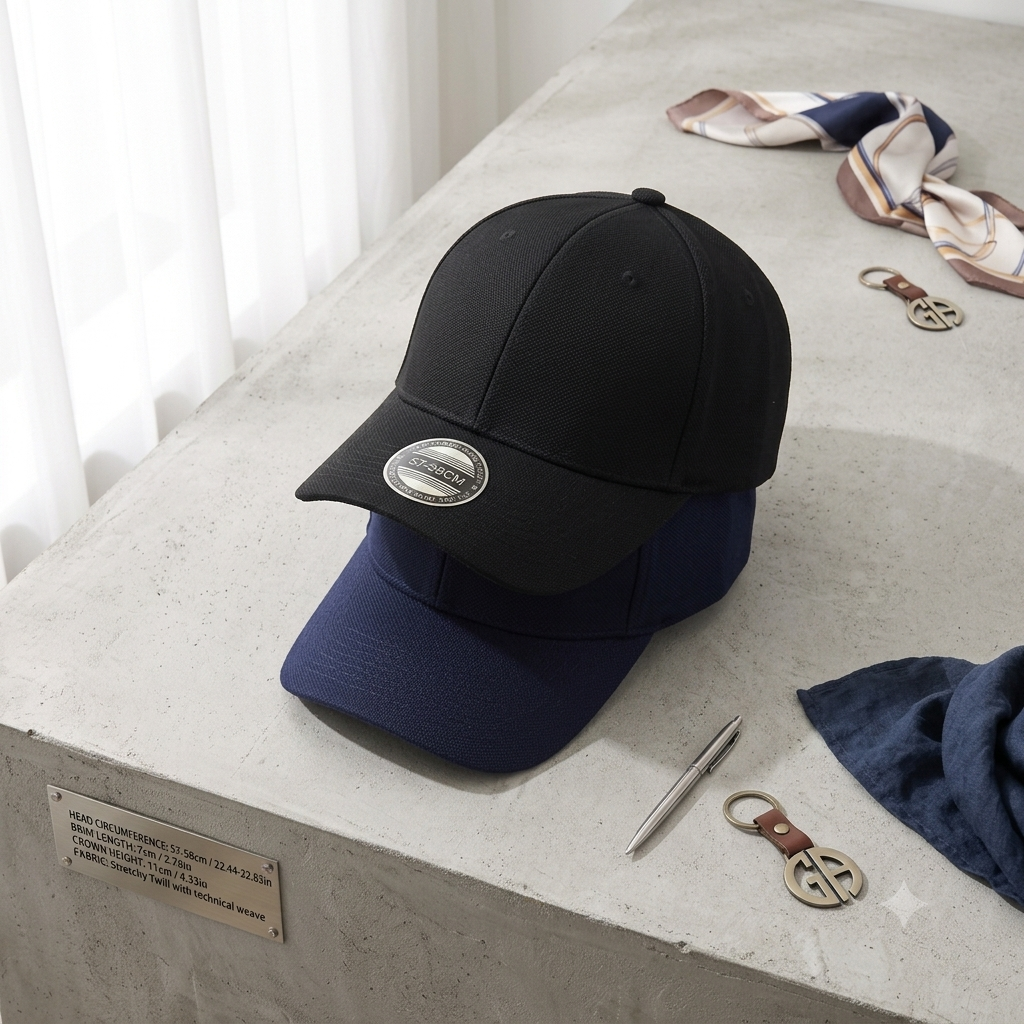 Minimalist Solid Fitted Baseball Cap – Stretch Fit Closed Back Hat