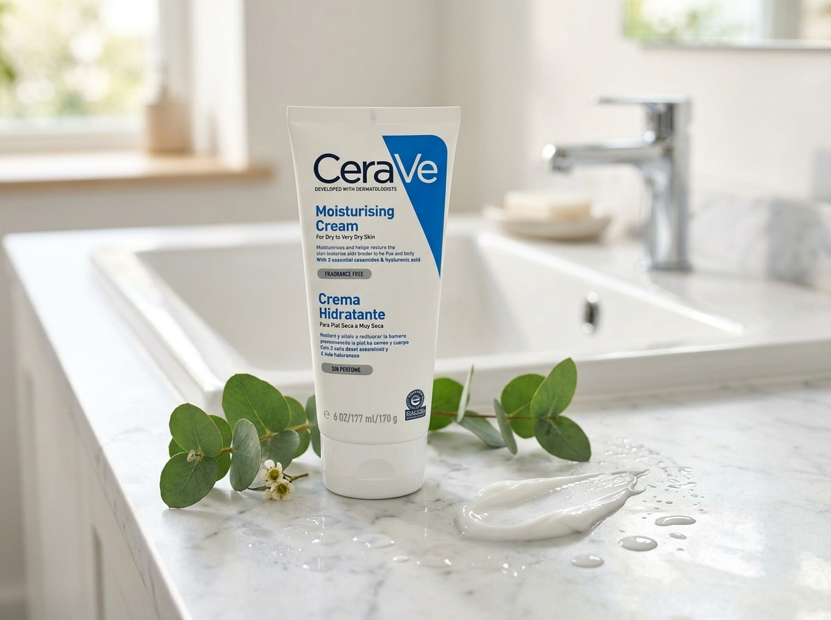 CeraVe Moisturising Cream for Dry to Very Dry Skin – Daily Face & Body Hydration with Ceramides & Hyaluronic Acid (177ml / 6 oz)