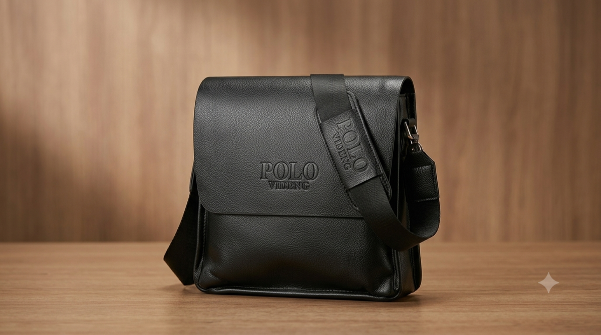 Men’s Classic Leather Messenger Bag – Crossbody Shoulder Bag for Work & Daily Travel