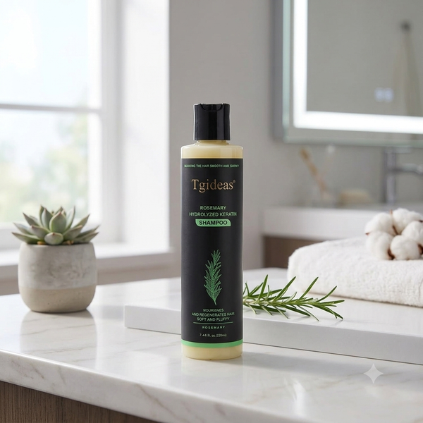 Tgideas Rosemary Hydrolyzed Keratin Shampoo – Smooth, Shiny & Volumizing (7.44 fl. oz. / 220ml)