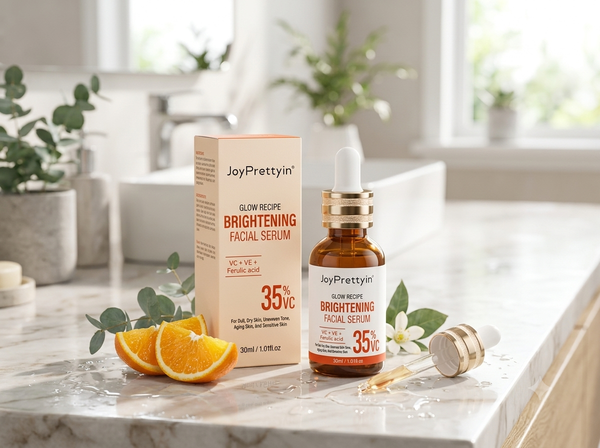 JoyPrettyin 35% Vitamin C Brightening Facial Serum – Dark Spot Corrector & Anti-Aging Face Serum with Vitamin E & Ferulic Acid (30ml / 1.01 fl oz)