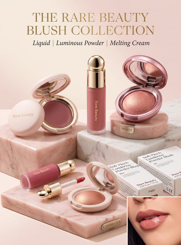 Rare Beauty Blush Collection – Soft Pinch Liquid, Luminous Powder & Stay Vulnerable Melting Cream Blush