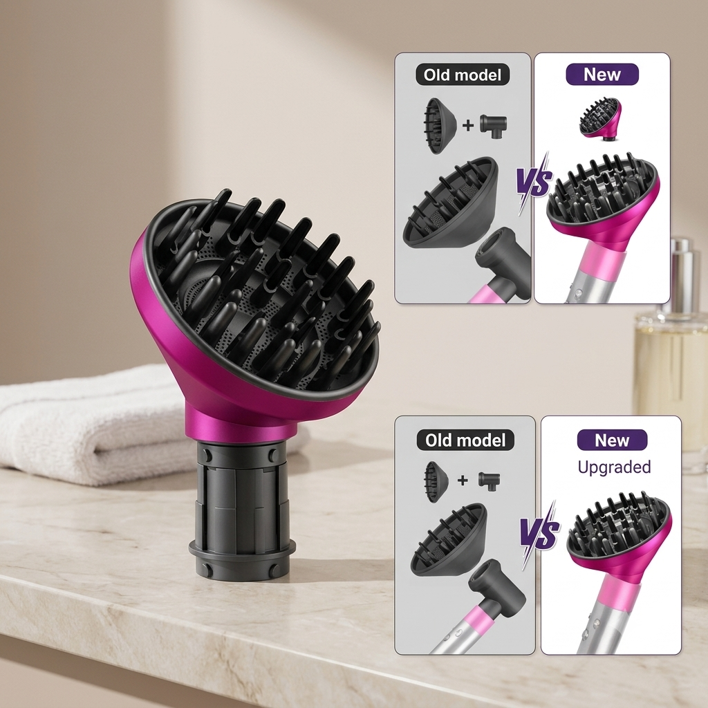 Upgraded Hair Diffuser Attachment for Airwrap Styler – Direct Fit Nozzle for Curly & Voluminous Hair