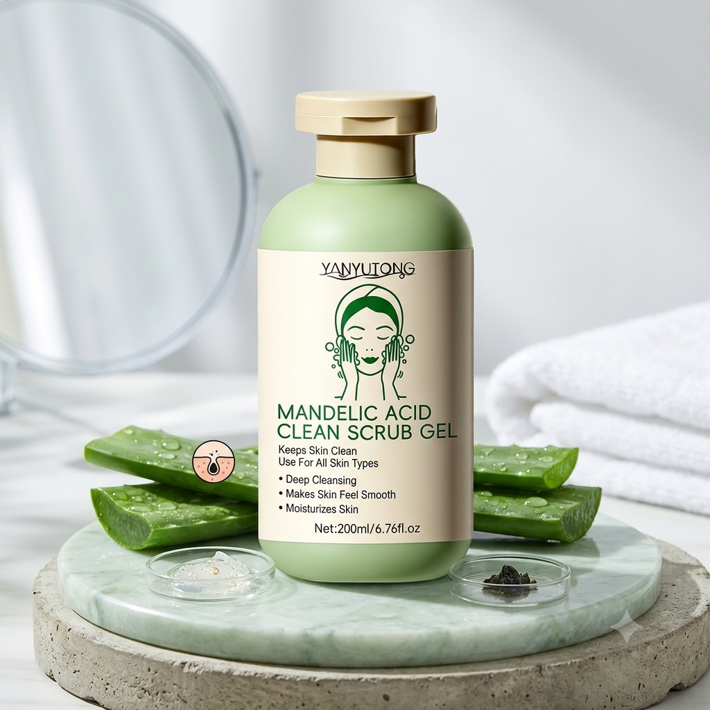 YANYUTONG Mandelic Acid Clean Scrub Gel – Gentle Exfoliating & Deep Pore Cleansing Gel (200ml)