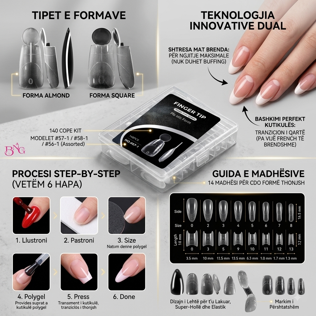 BNG Matte Dual Nail Forms Kit – Professional French Manicure Extension System (140-Piece Set)
