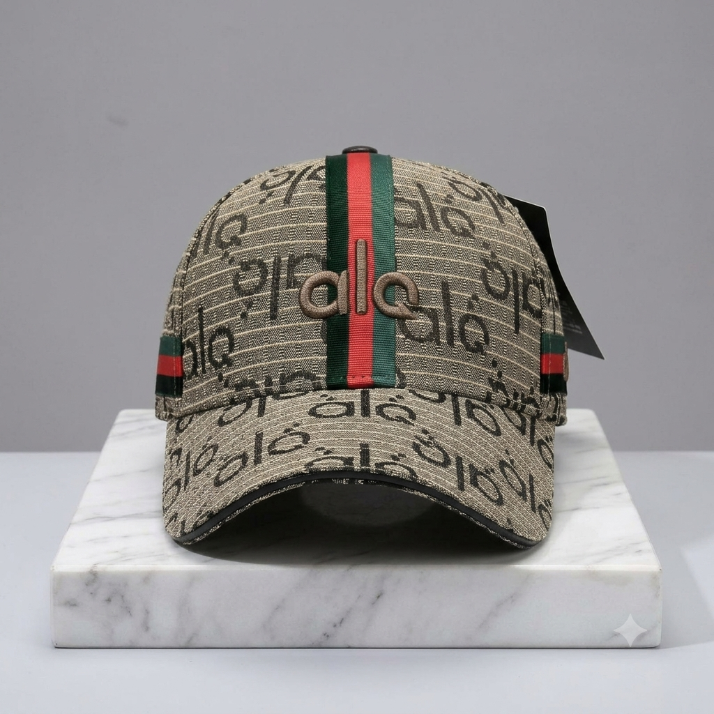 Designer Jacquard Striped Baseball Cap – Unisex 3D Embroidered Luxury Streetwear Hat