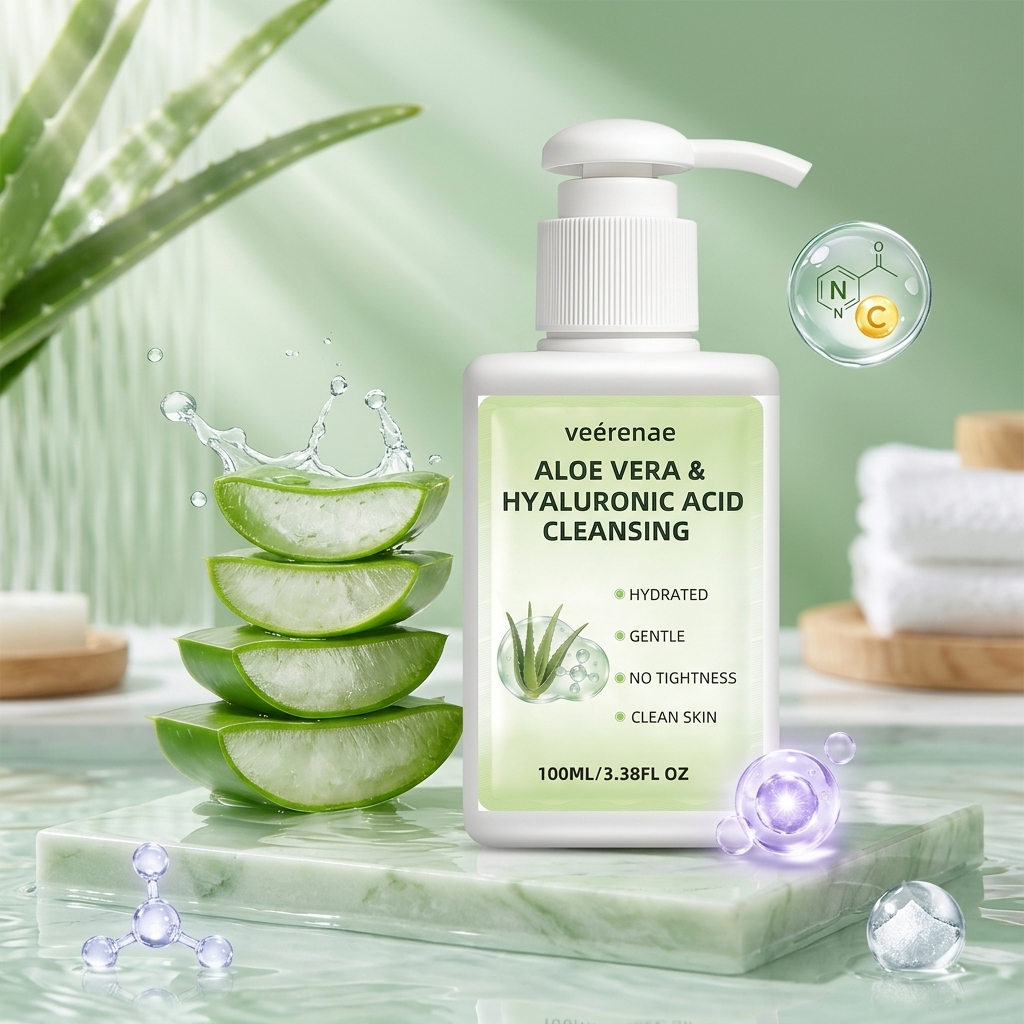 VEÉRENAE Aloe Vera & Hyaluronic Acid Hydrating Facial Cleanser (100ml)