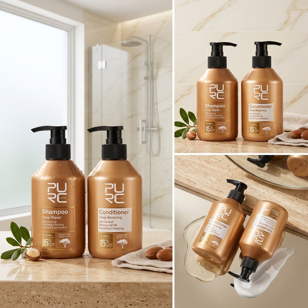 PURC Morocco Argan Oil Shampoo & Conditioner Set | Deep Repair & Anti-Dandruff