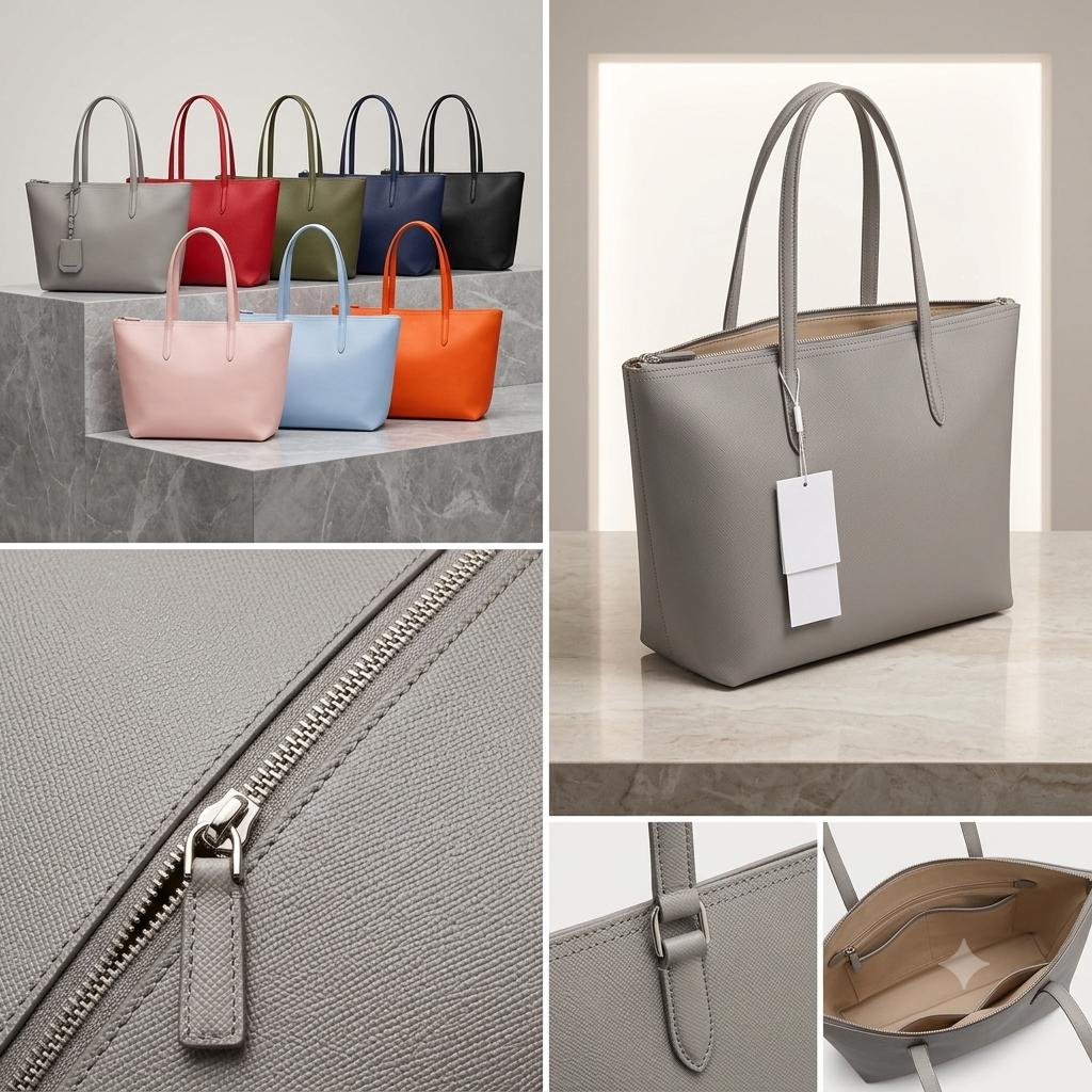 Standard Minimalist Zipper Tote Bag in Various Colors